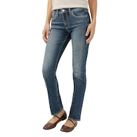 Jean à jambe droite pour femmes, Suki, Silver Front_Flat