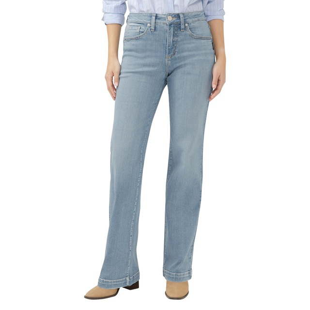 Jean à jambe pantalon droite pour femmes, Avery, Silver