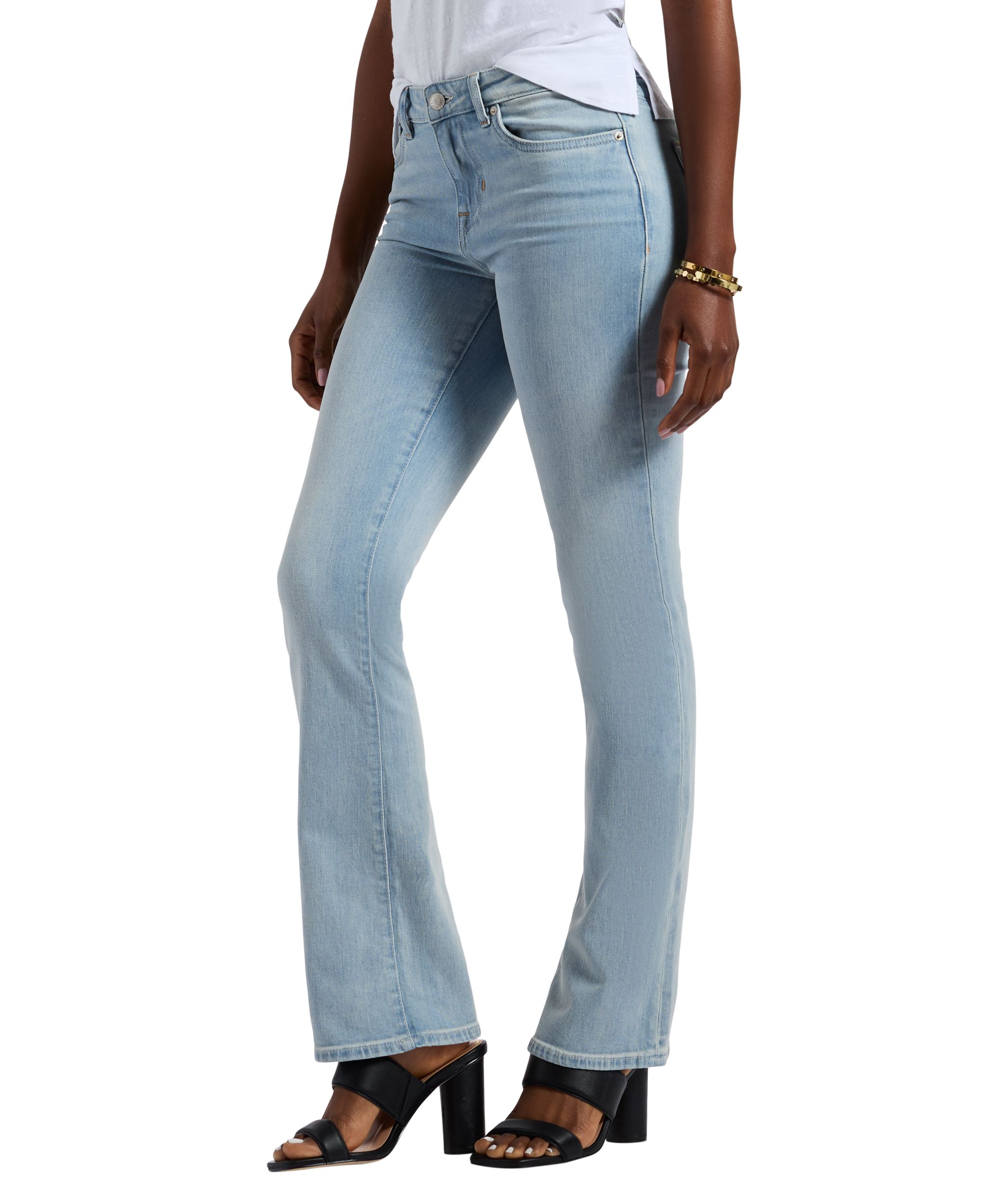 Jean semi-évasé à taille mi-basse pour femmes, Queen, Buffalo