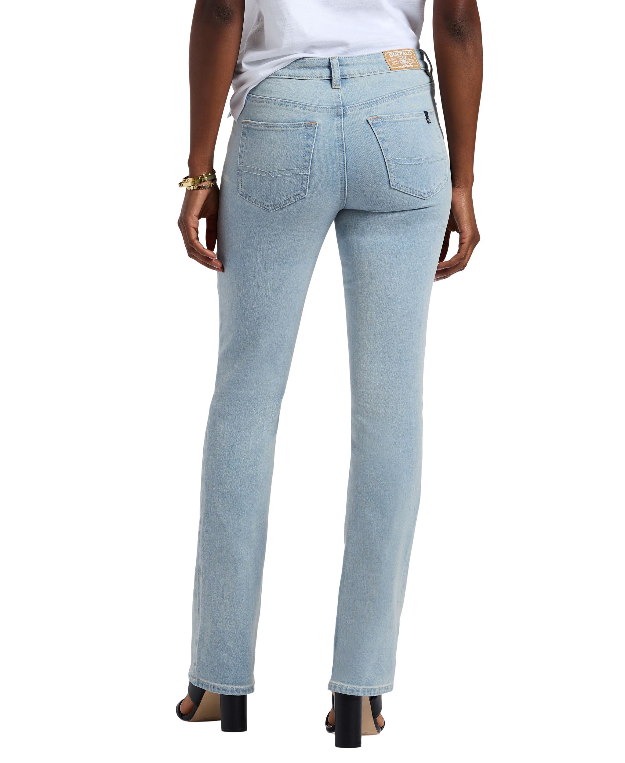 Jean semi-évasé à taille mi-basse pour femmes, Queen, Buffalo