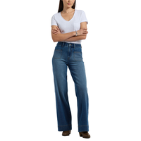Jean à jambe large et à taille haute pour femmes, Addie, Buffalo - Délavé indigo moyen Front_Flat