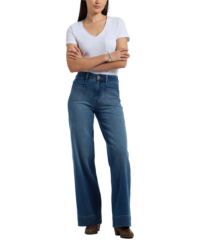 Buffalo Women's High Rise Wide Leg Addie Jean - Medium Indigo Wash