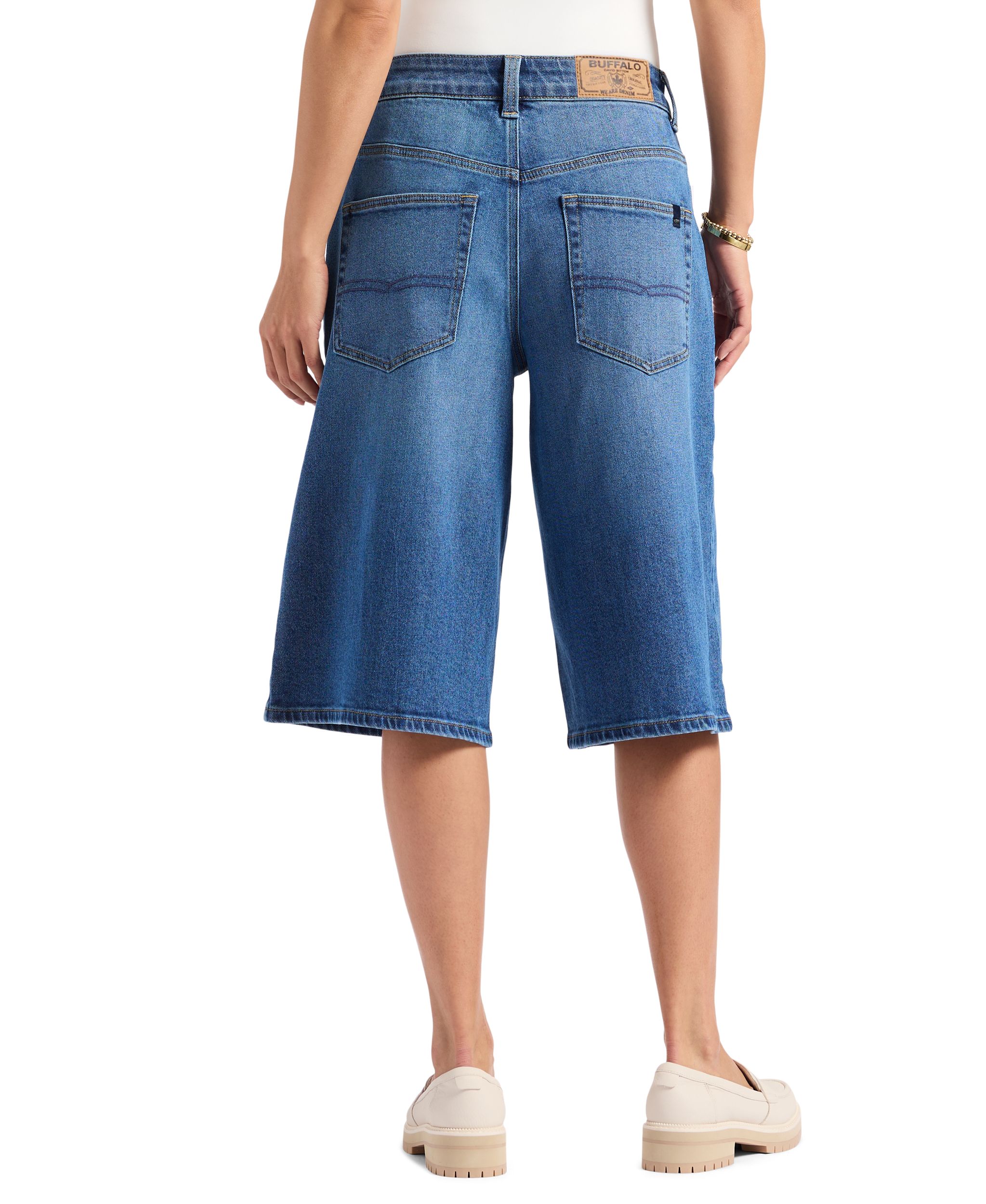 Short en jean pour femmes, Jackie, Buffalo - Délavé indigo moyen