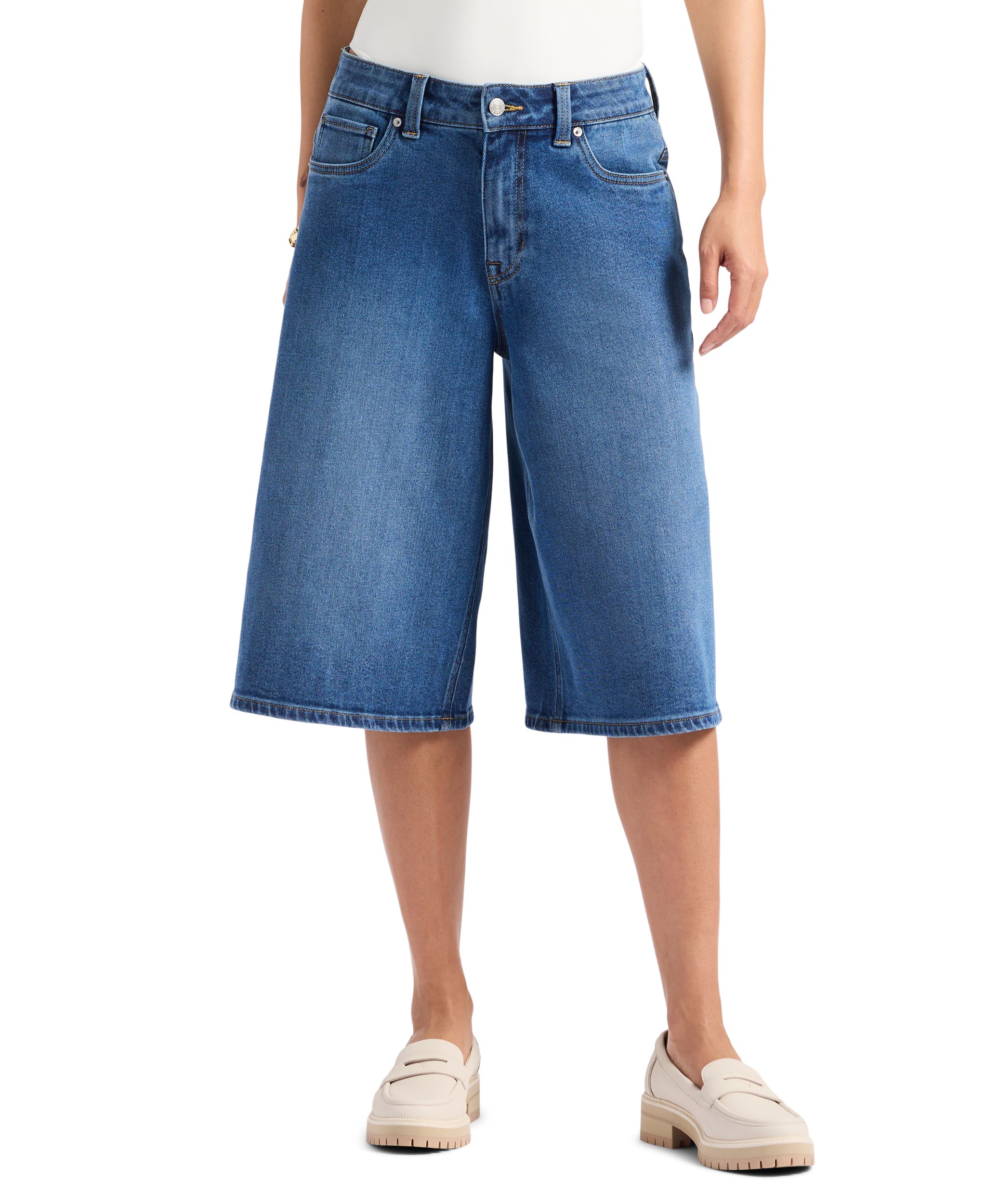 Short en jean pour femmes, Jackie, Buffalo - Délavé indigo moyen