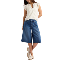 Short en jean pour femmes, Jackie, Buffalo - Délavé indigo moyen Front_Flat