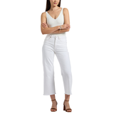 Pantalon court à jambe large et à taille haute pour femmes, Adisson, Buffalo - Blanc Front_Flat