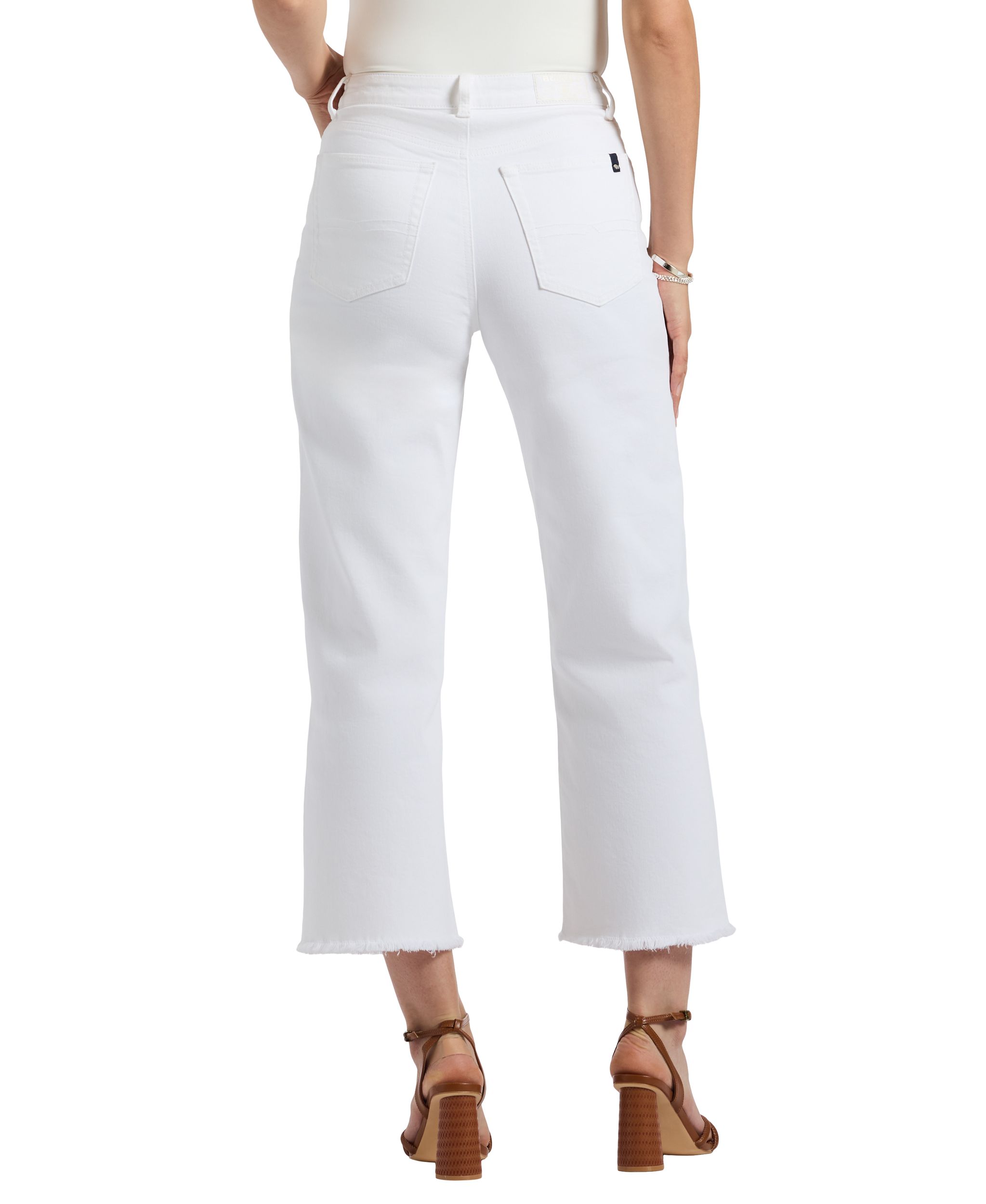 Buffalo Women's High Rise Wide Leg Cropped Adisson Pants - White