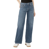 Silver Women's Suki Wide Leg Jeans Front_Flat