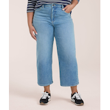 Denver Hayes Women's Medium Rise Loose Straight Crop Jeans Front_Flat