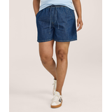 Denver Hayes Women's Medium Rise Tie Front Short with Drawstring Front_Flat