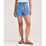 Denver Hayes Women's Medium Rise Tie Front Drawstring Short Front_Flat