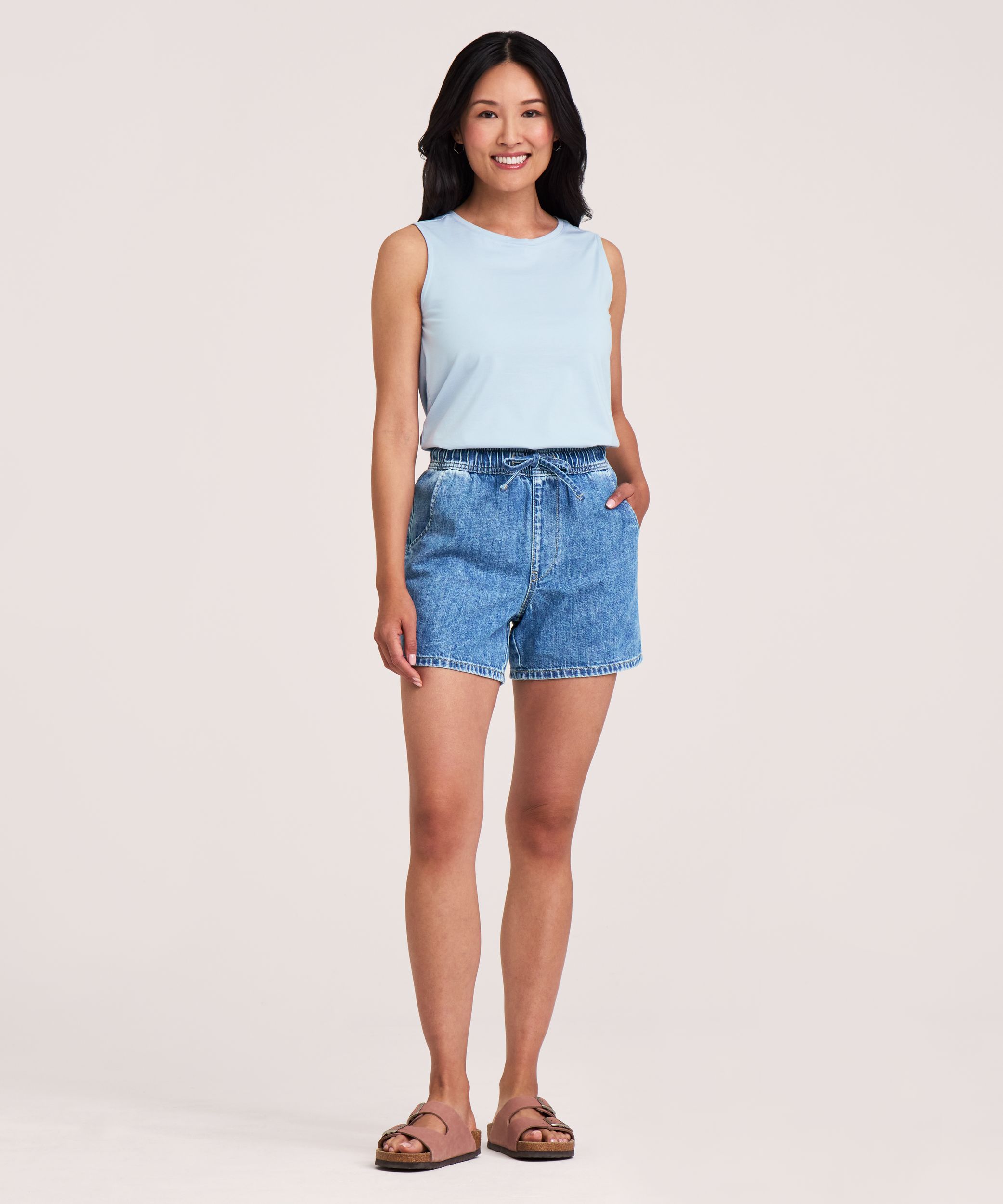 Short à taille mi-basse avec cordon de serrage noué sur le devant pour femmes, Denver Hayes