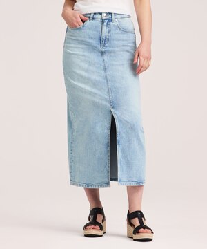 Jupe maxi en denim pour femmes, Denver Hayes
