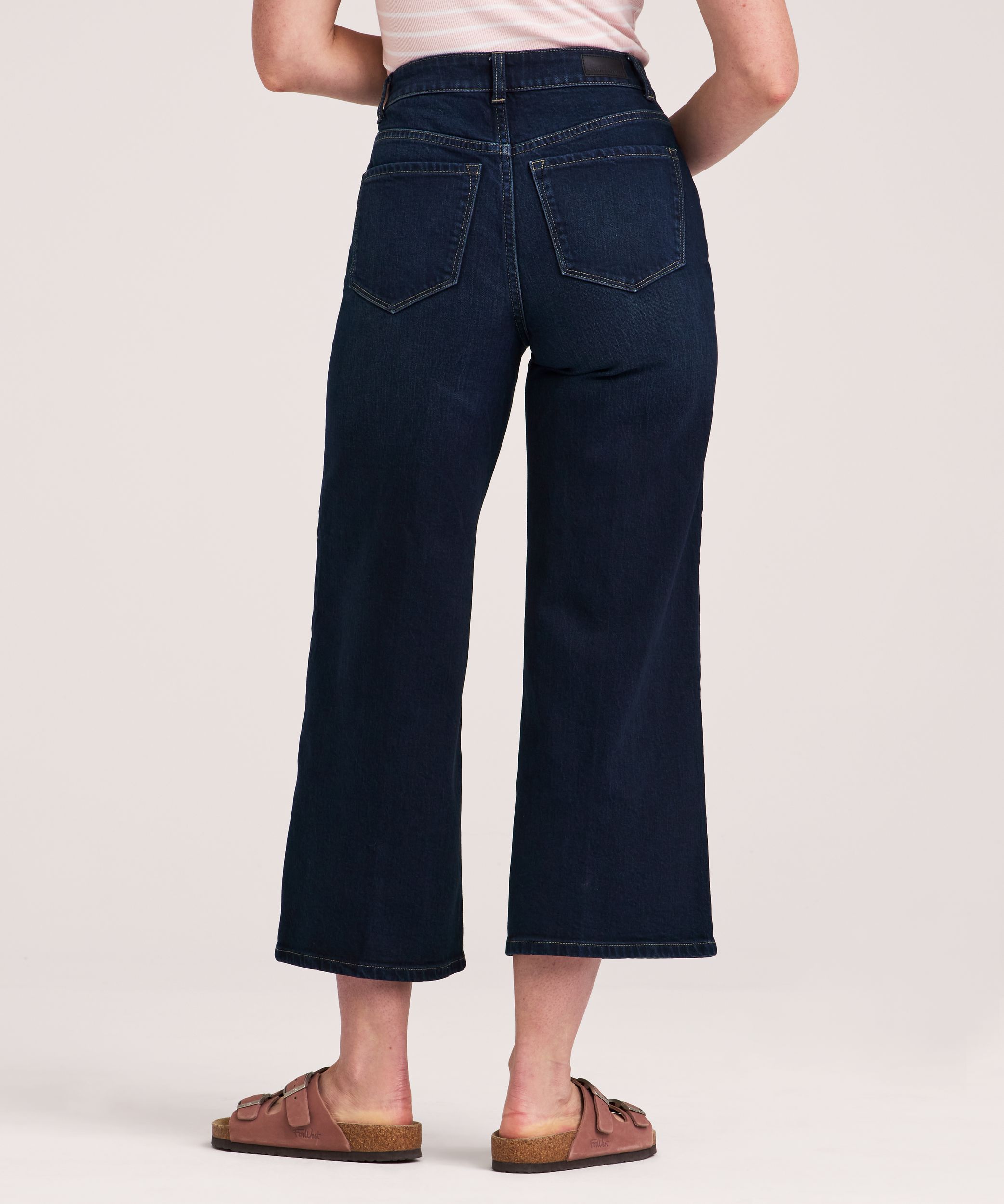 Denver Hayes Women's High Rise Wide Leg Crop Jeans