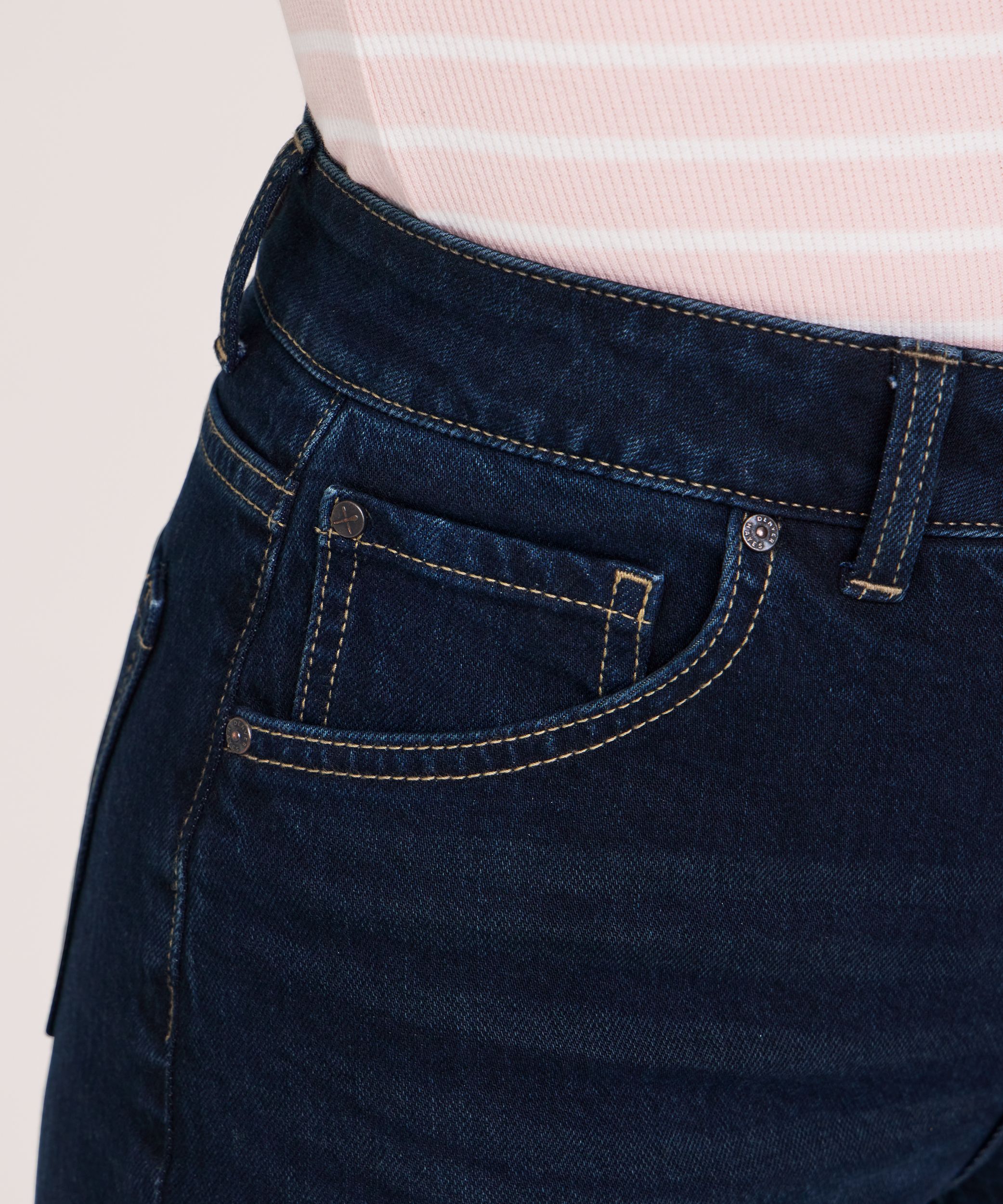 Denver Hayes Women's High Rise Wide Leg Crop Jeans