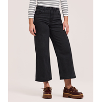 Jean court à jambe large et à taille haute pour femmes, Denver Hayes Front_Flat