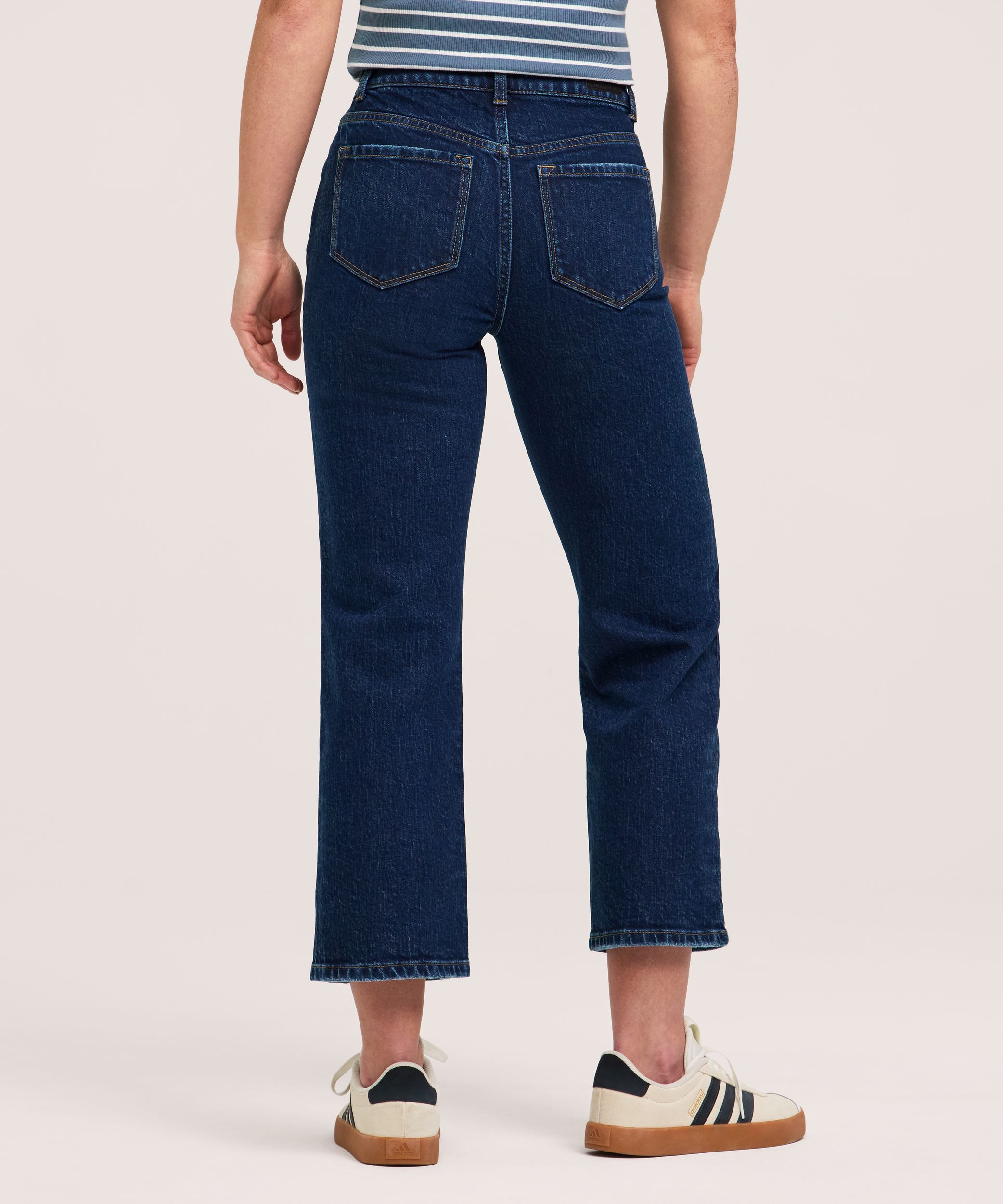 Jean court à jambe droite et à taille haute pour femmes, Denver Hayes