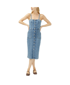 Silver Women's Denim Midi Dress