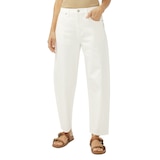 Jean étroit à jambe tonneau pour femmes, Silver Front_Flat