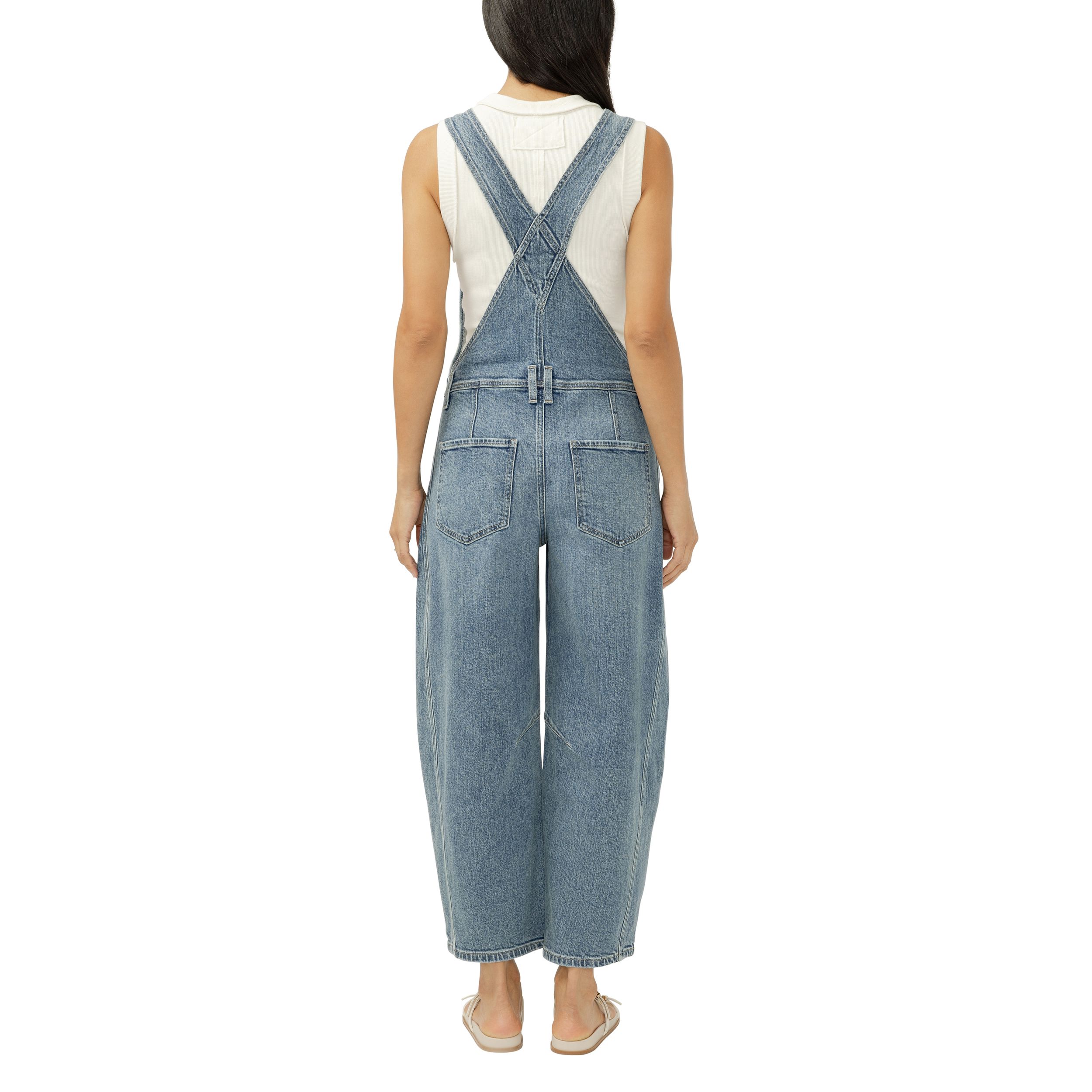 Silver Women's Barrel Overalls