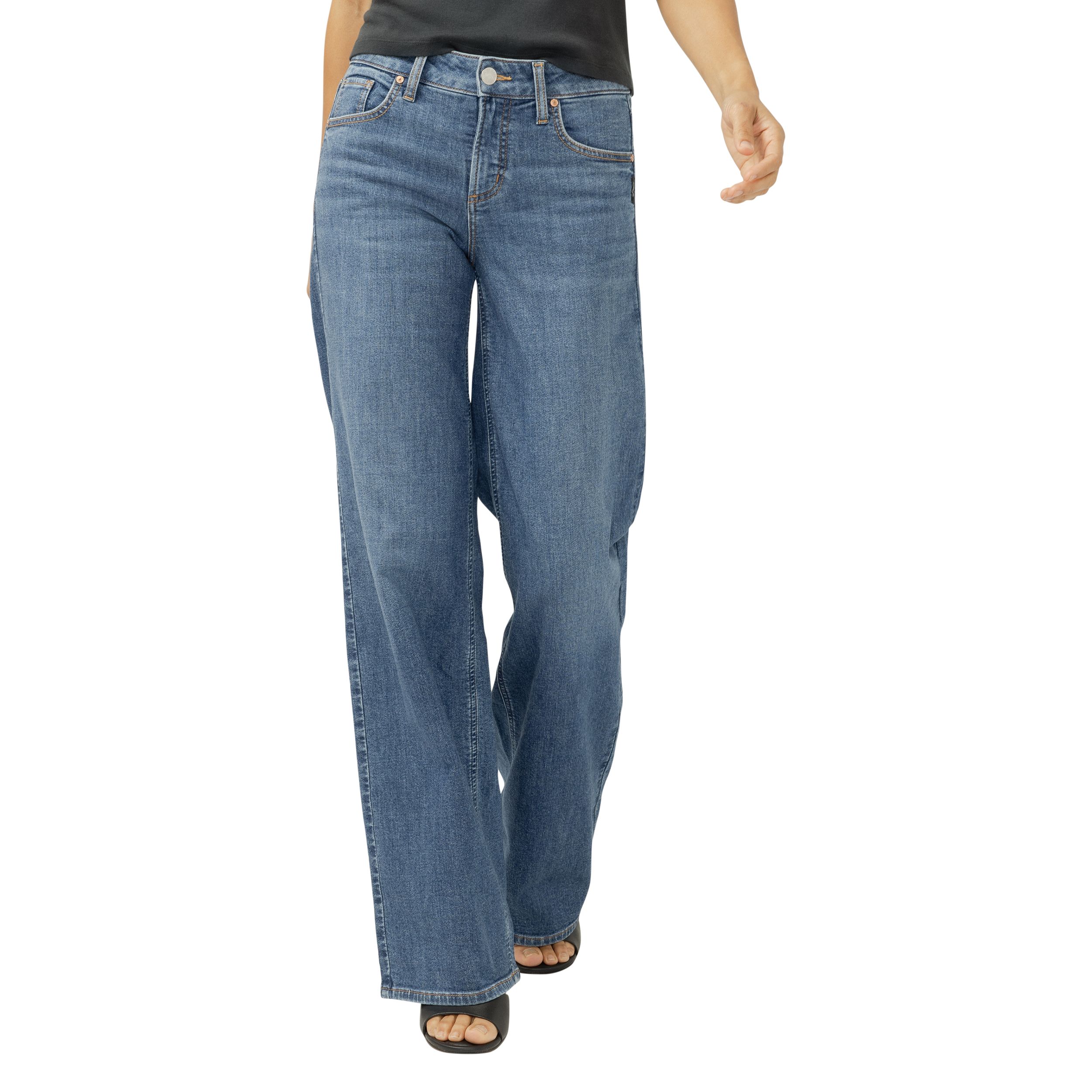 Jean à jambe large pour femmes, Suki, Silver