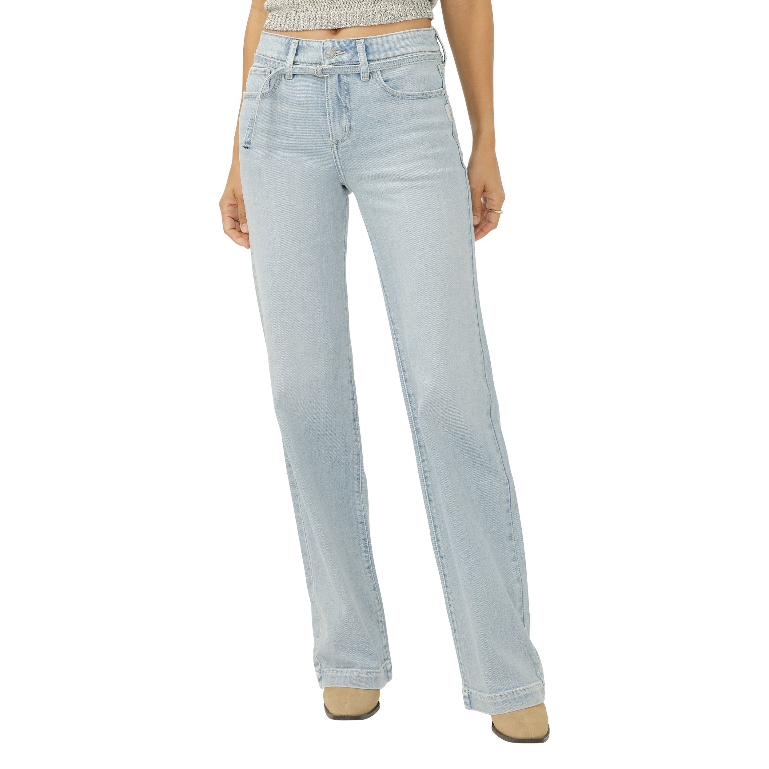 Silver Women's Avery Trouser Jeans with Belt