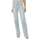 Jean à jambe pantalon avec ceinture pour femmes, Avery, Silver Front_Flat