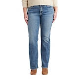 Jean à jambe étroite semi-évasée pour femmes, Elyse, Silver Front_Flat