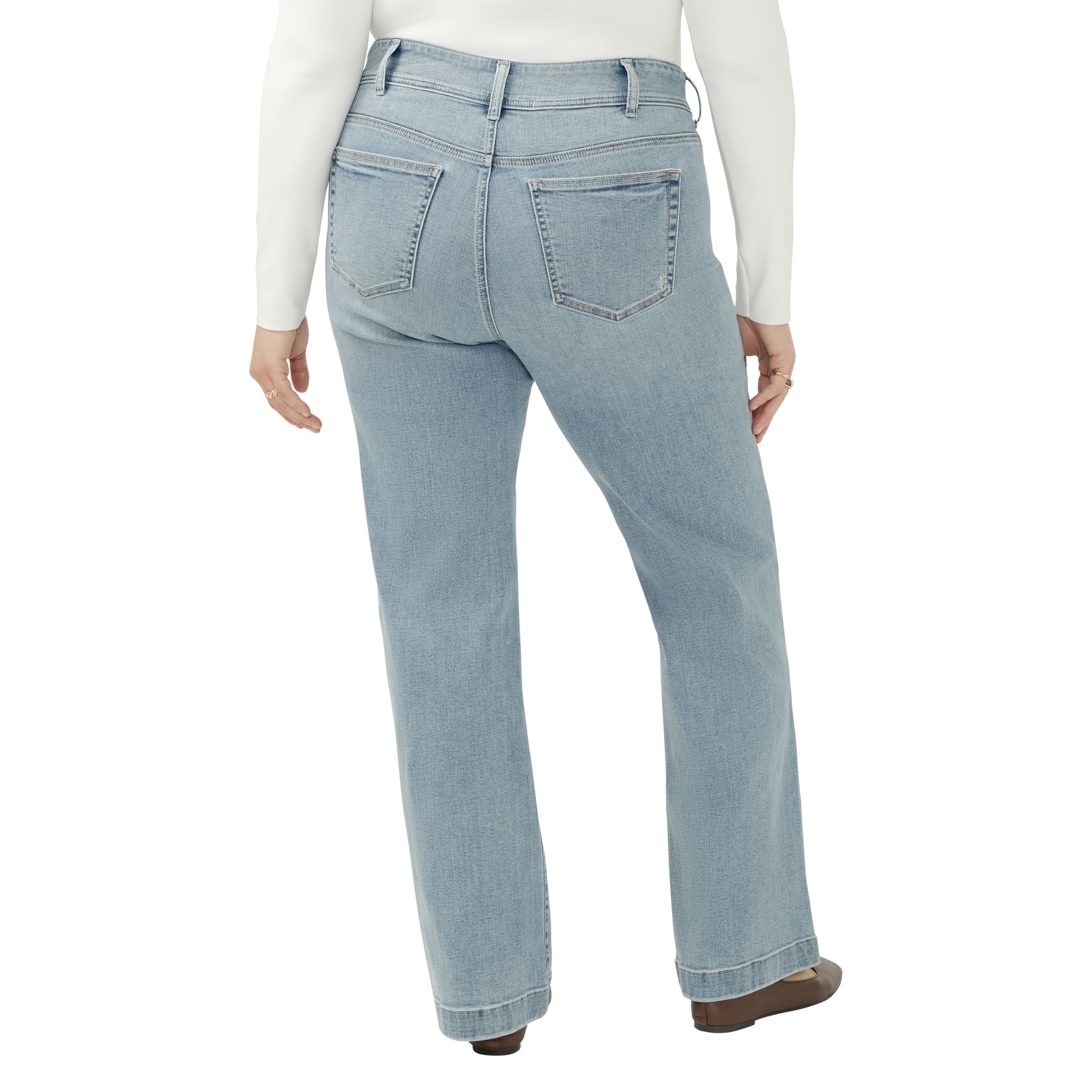 Jean à jambe pantalon pour femmes, Suki, Silver