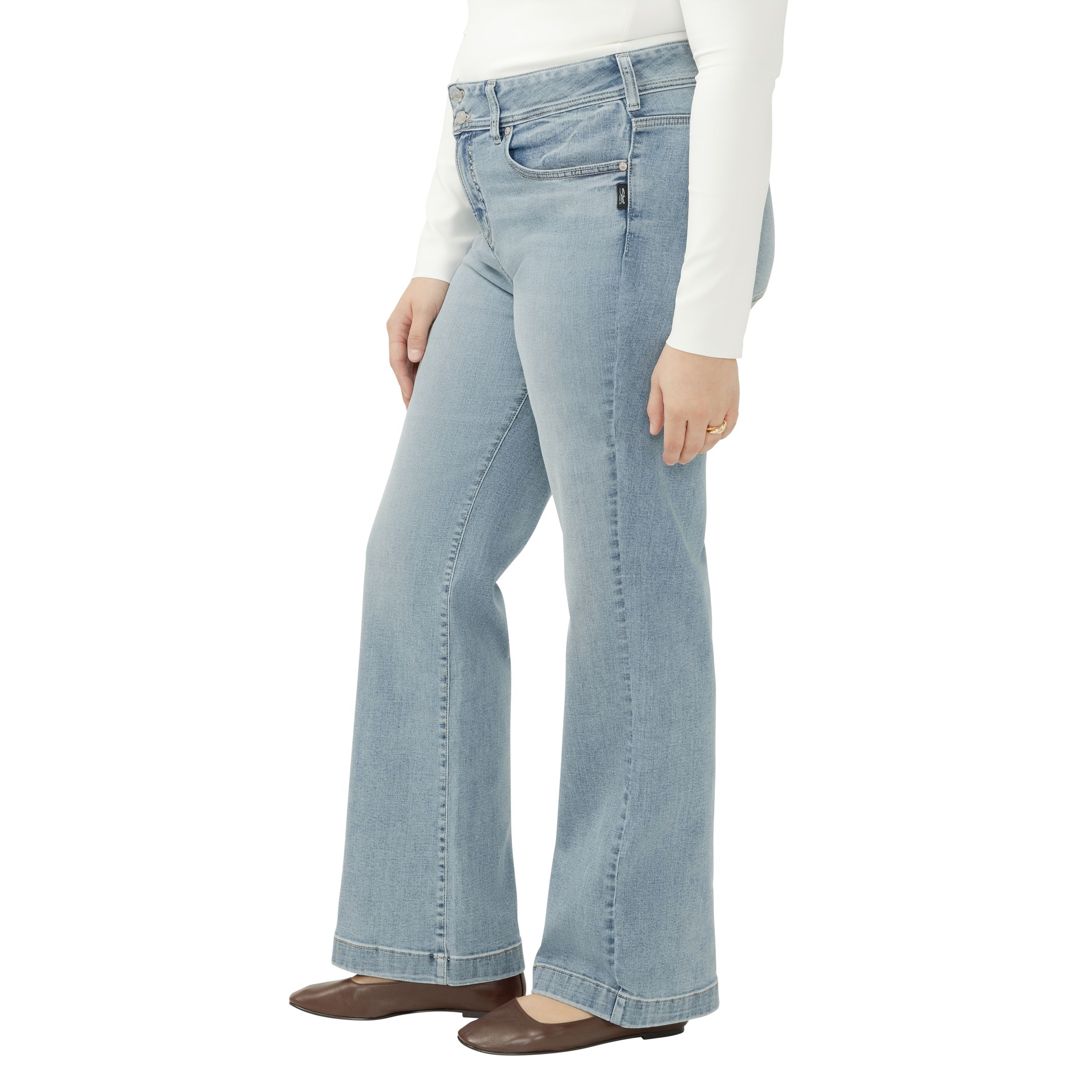 Jean à jambe pantalon pour femmes, Suki, Silver