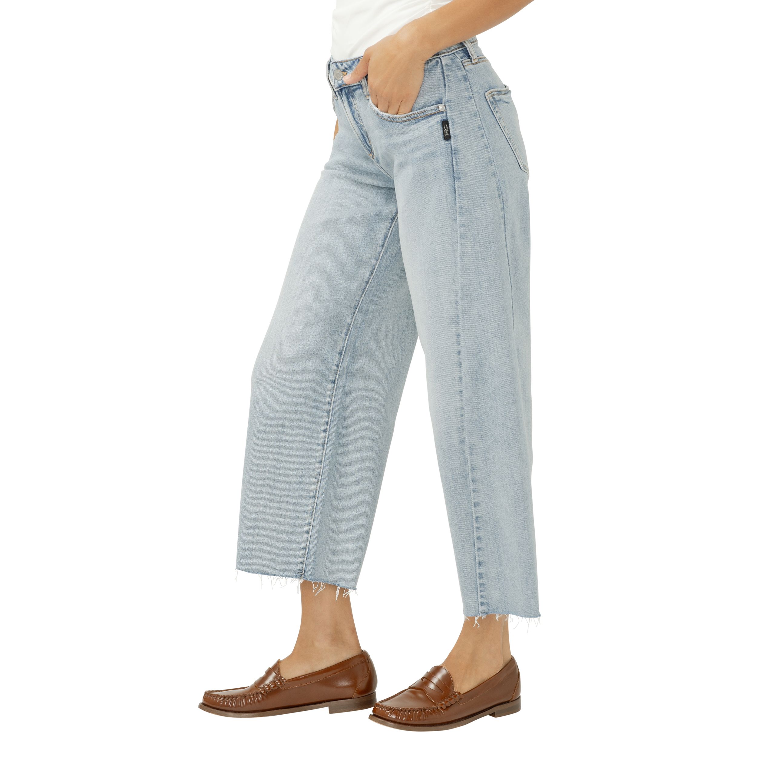 Silver Women's Suki Wide Leg Crop Jeans
