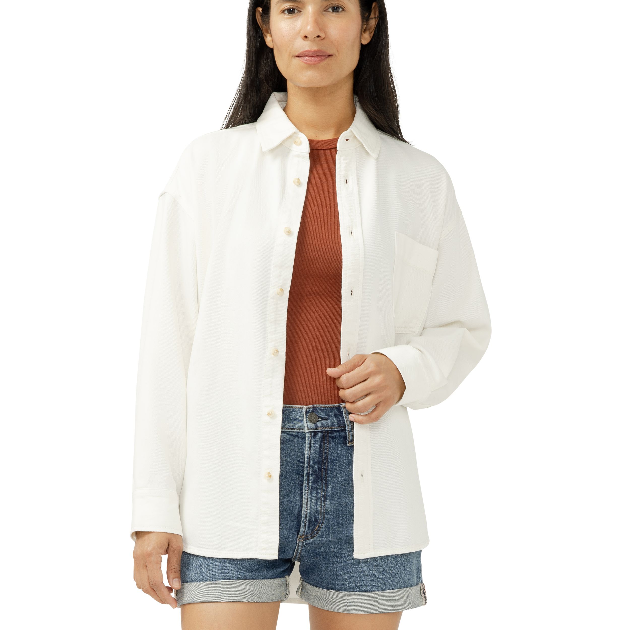 Silver Women's Beach Denim Shirt