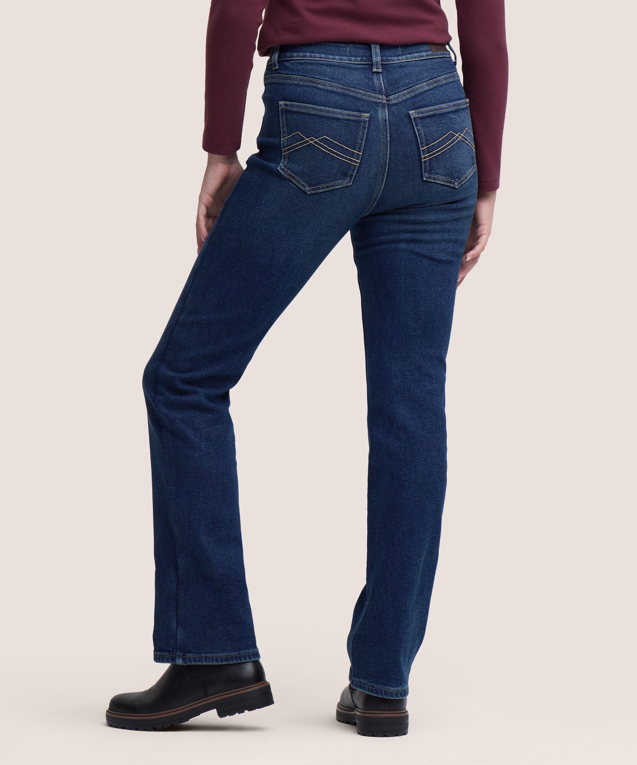 Jean à jambe droite et à taille haute doublé avec T-MAX HEAT pour femmes, WindRiver