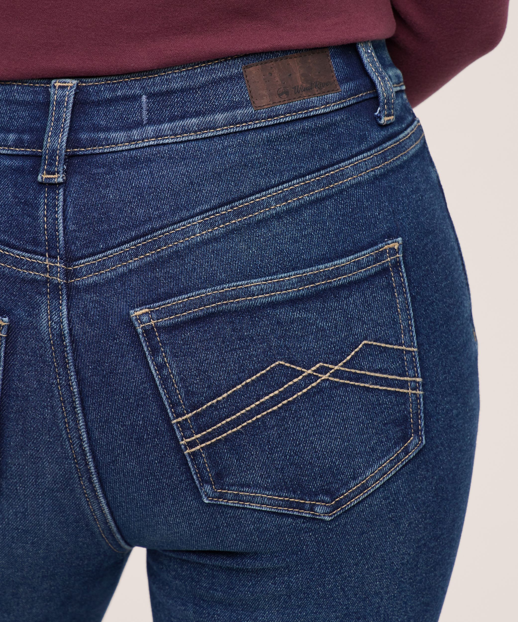 Jean à jambe droite et à taille haute doublé avec T-MAX HEAT pour femmes, WindRiver