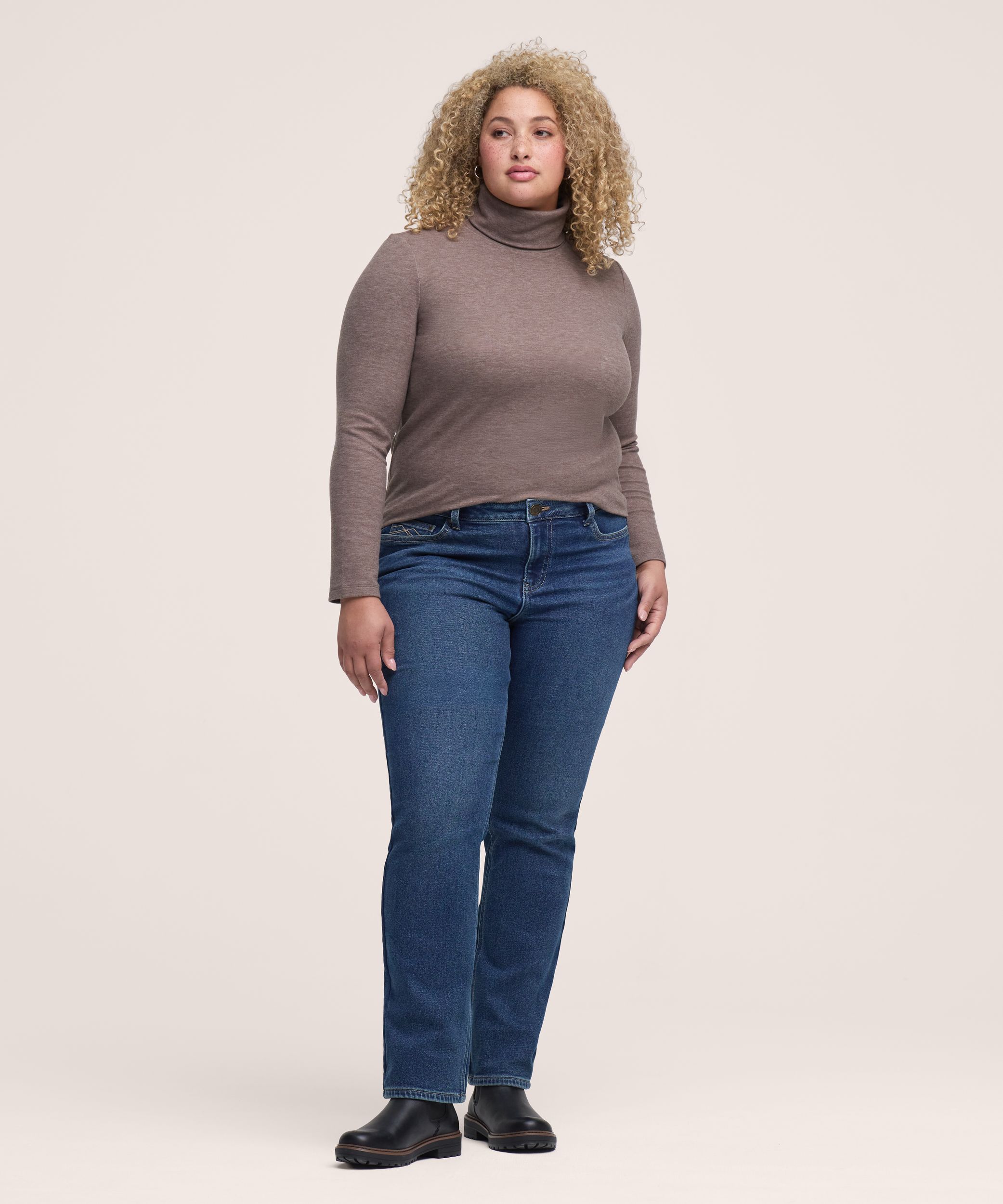 WindRiver Women's T-Max Heat Lined Curvy Straight Jeans