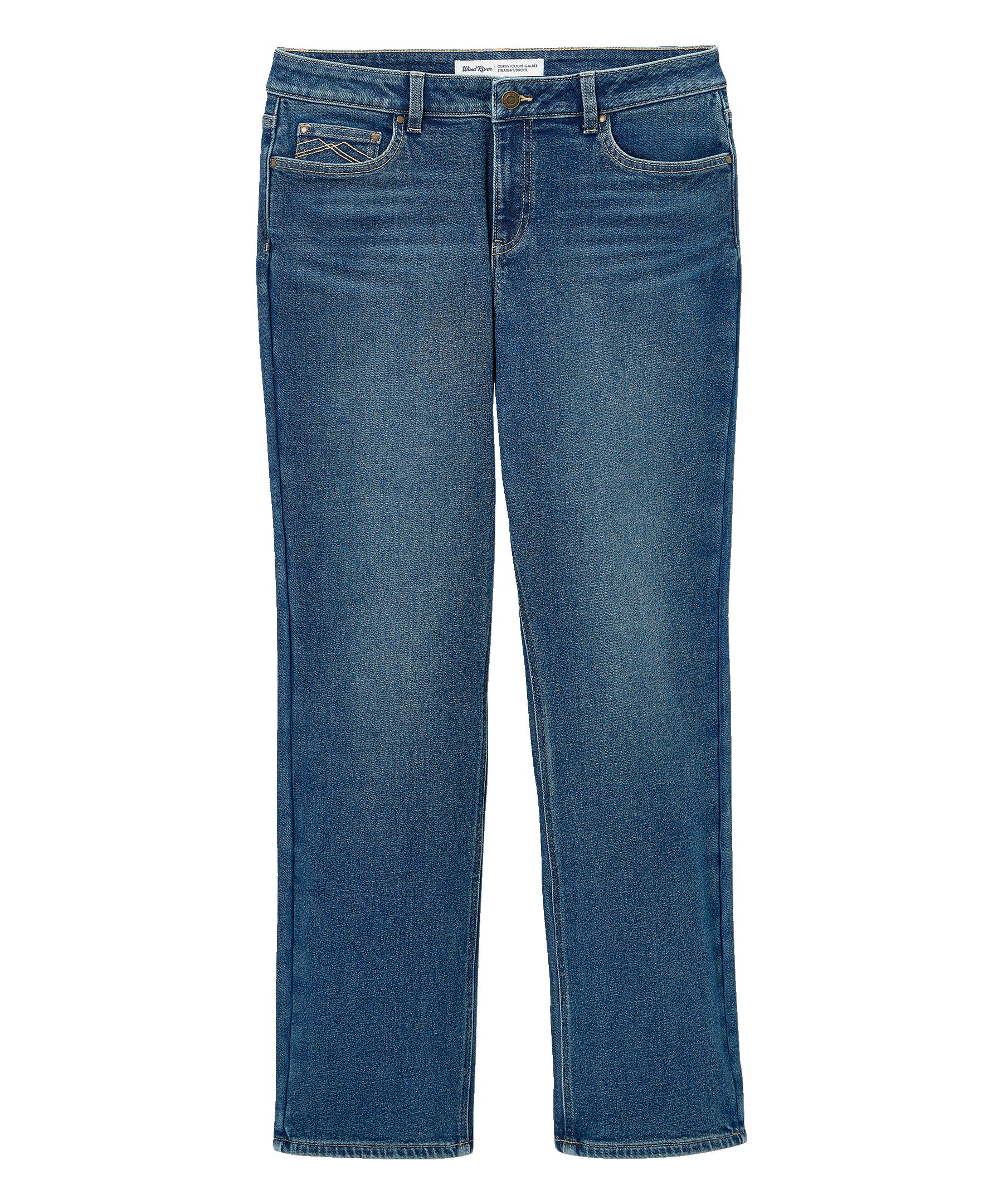 WindRiver Women's T-Max Heat Lined Curvy Straight Jeans