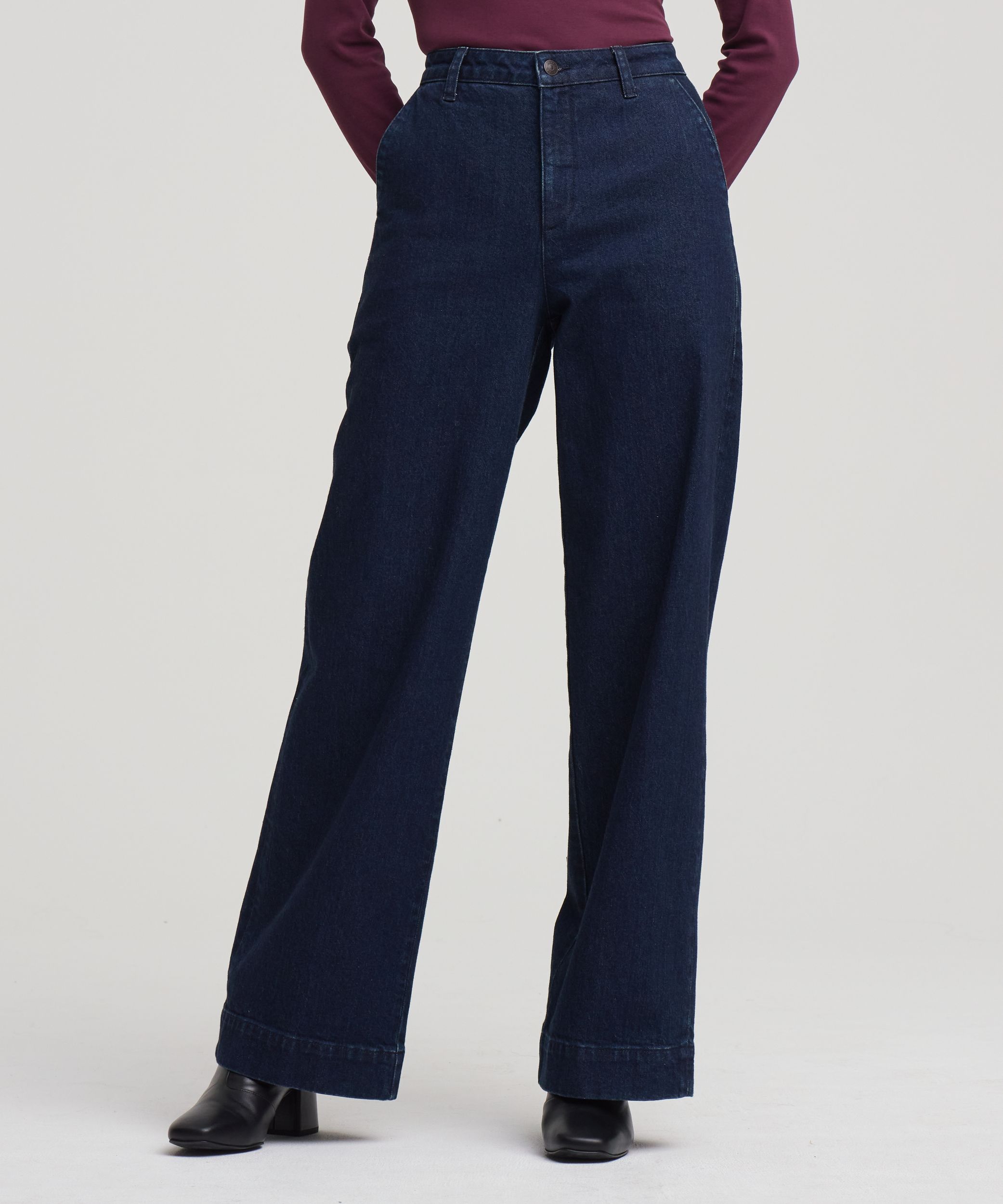 Jean style pantalon à taille haute pour femmes, Denver Hayes