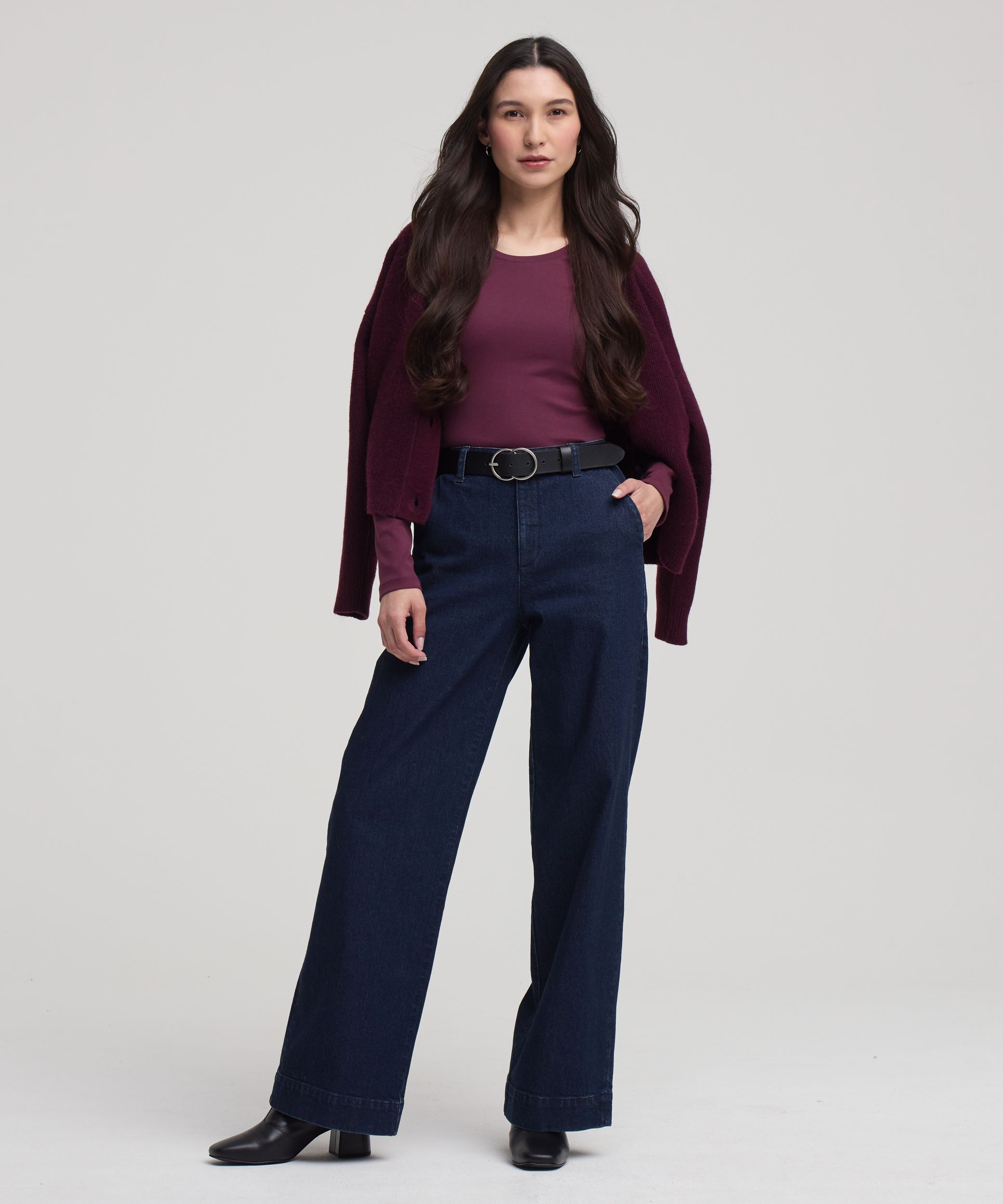 Jean style pantalon à taille haute pour femmes, Denver Hayes