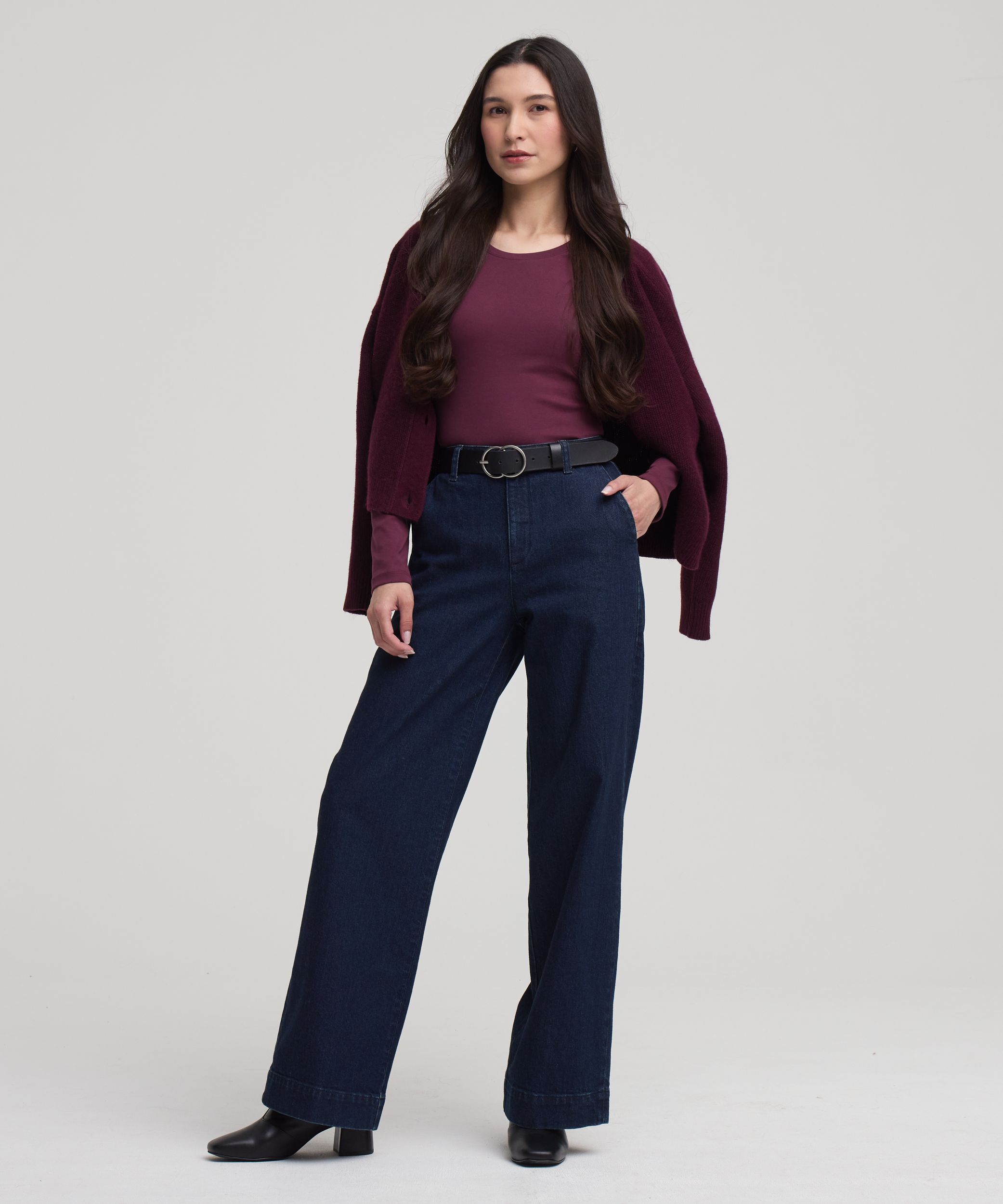 Jean style pantalon à taille haute pour femmes, Denver Hayes