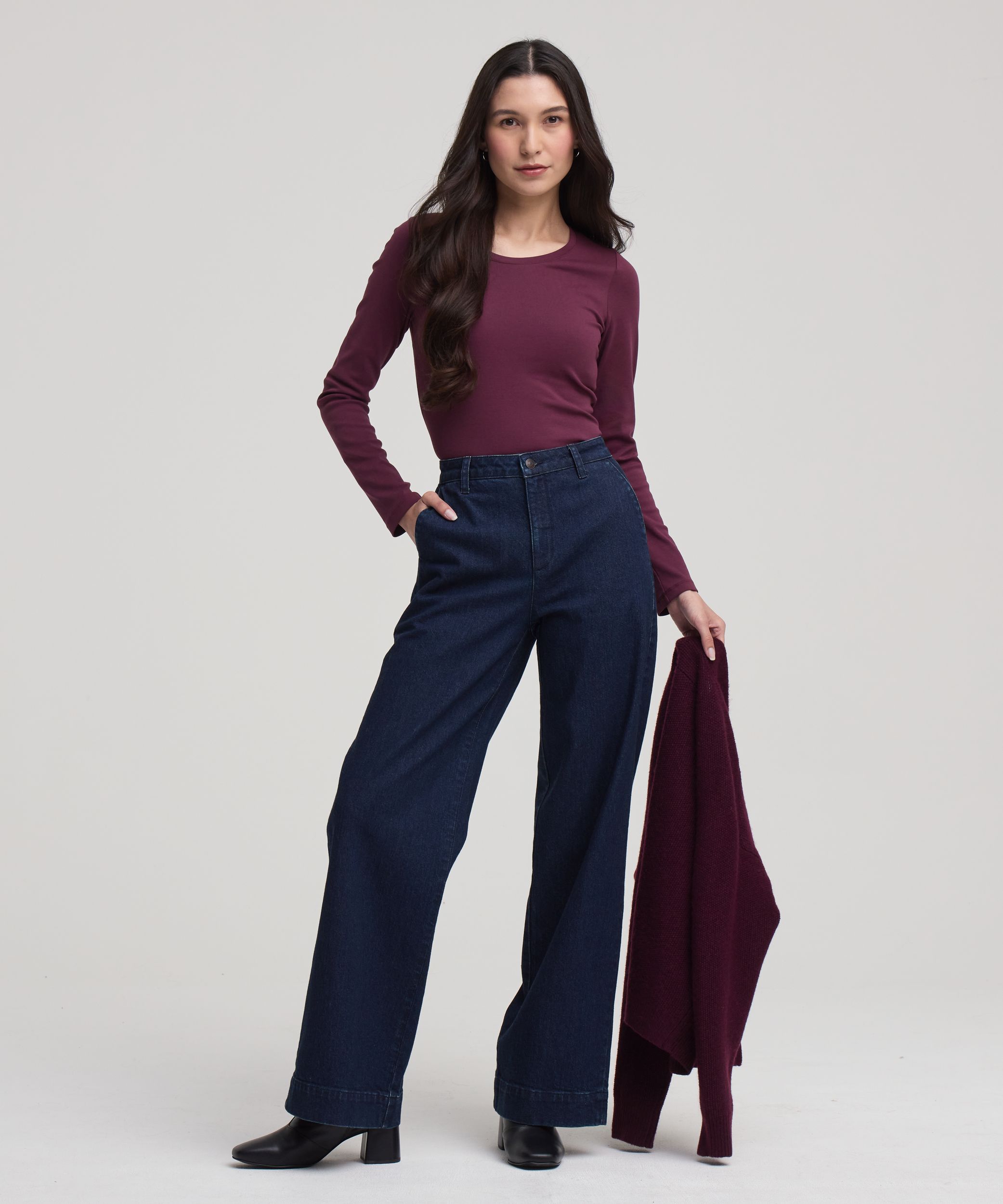 Jean style pantalon à taille haute pour femmes, Denver Hayes