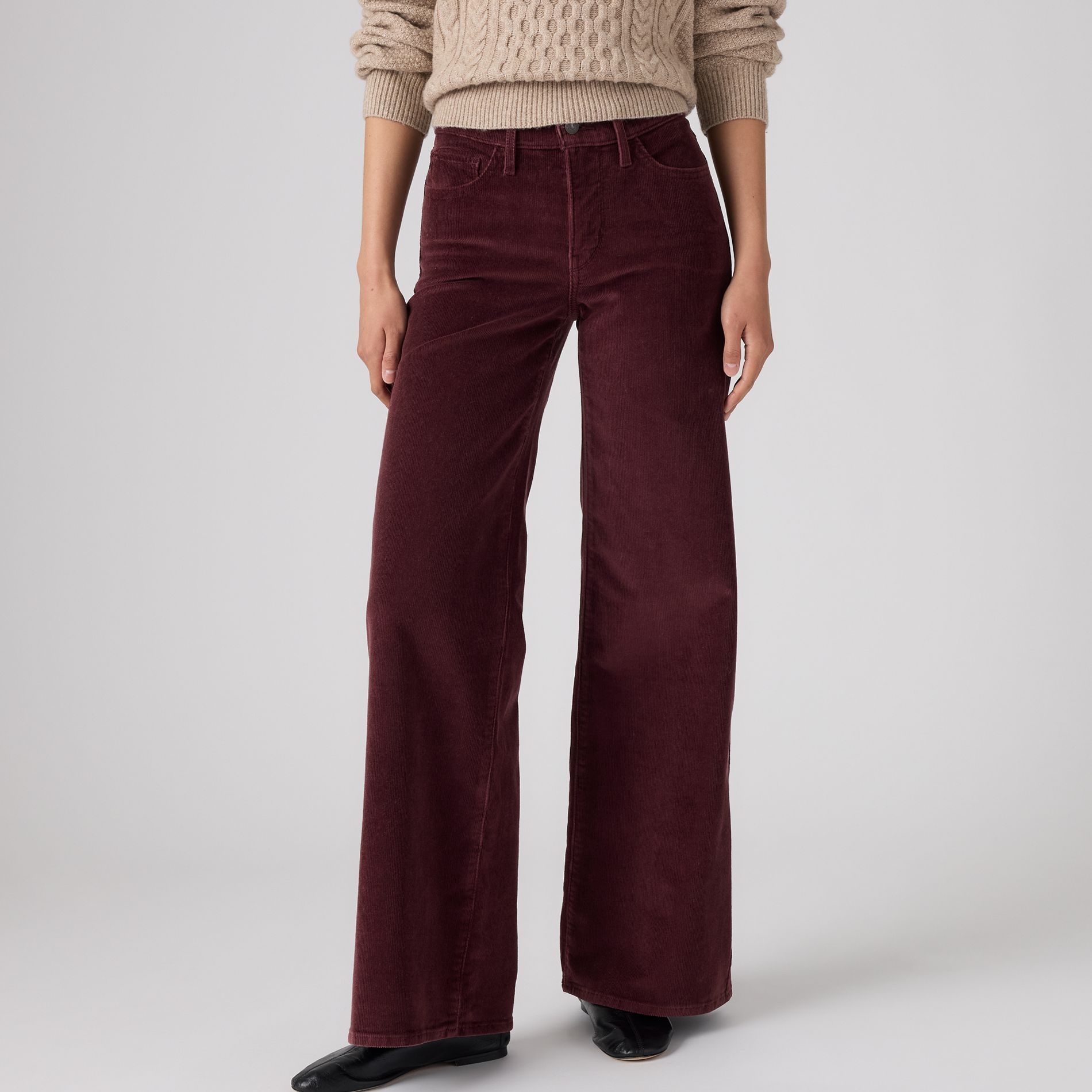 Pantalon en velours côtelé galbant à jambe large pour femmes, 318, Levi’s