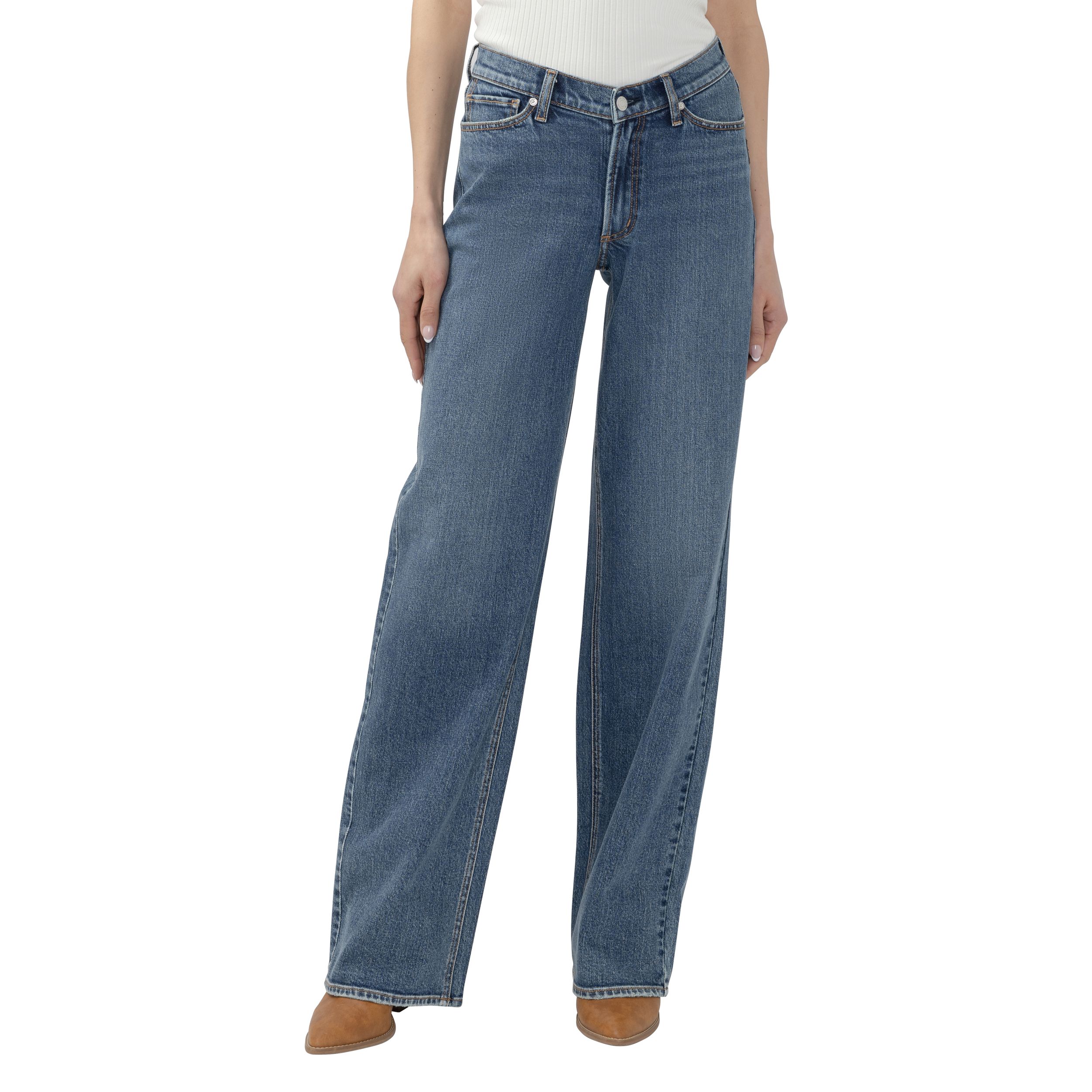 Silver Women's V-Front Curve Wide Leg Jeans