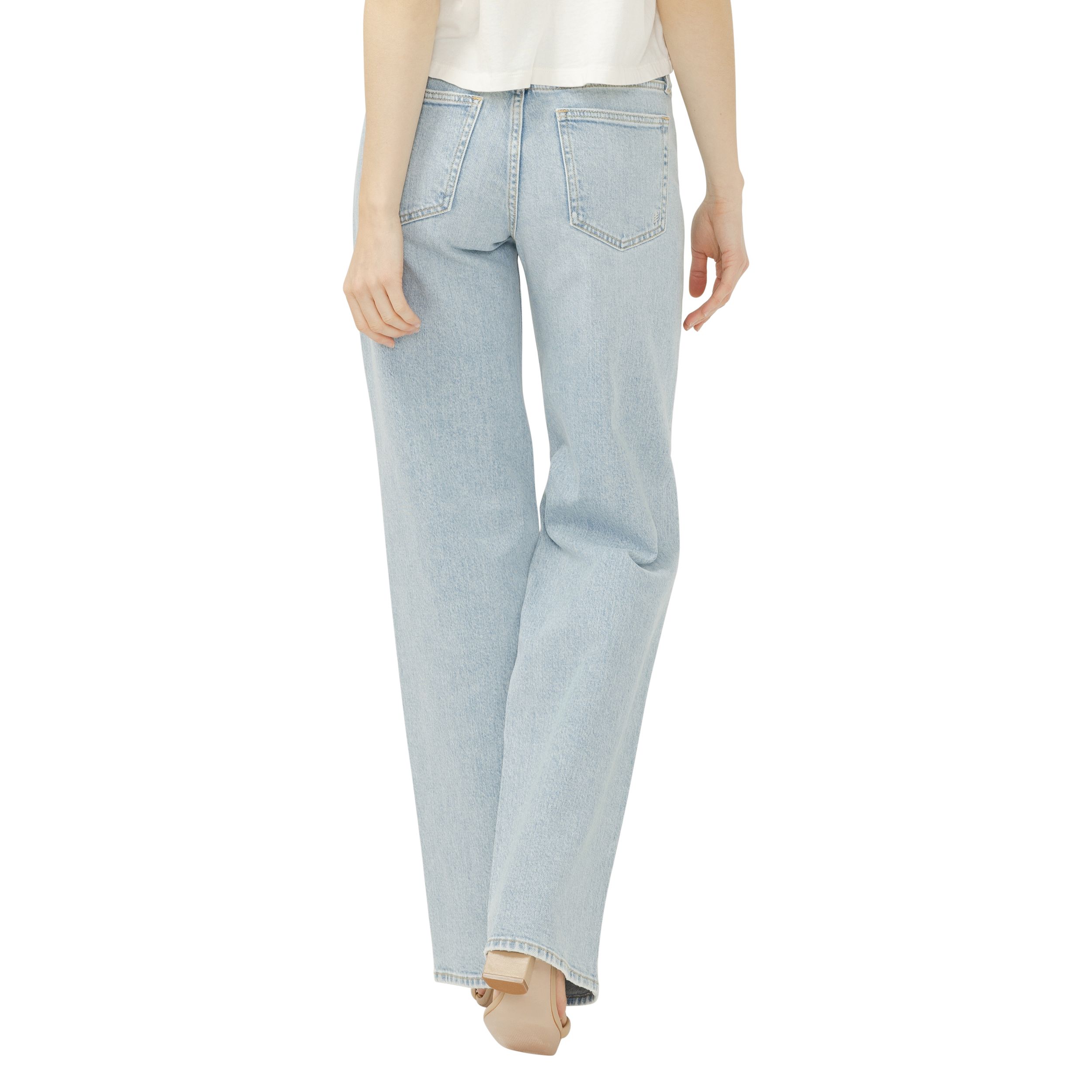 Silver Women's Loose Low Straight Leg Jeans
