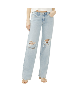 Silver Women's Loose Low Straight Leg Jeans