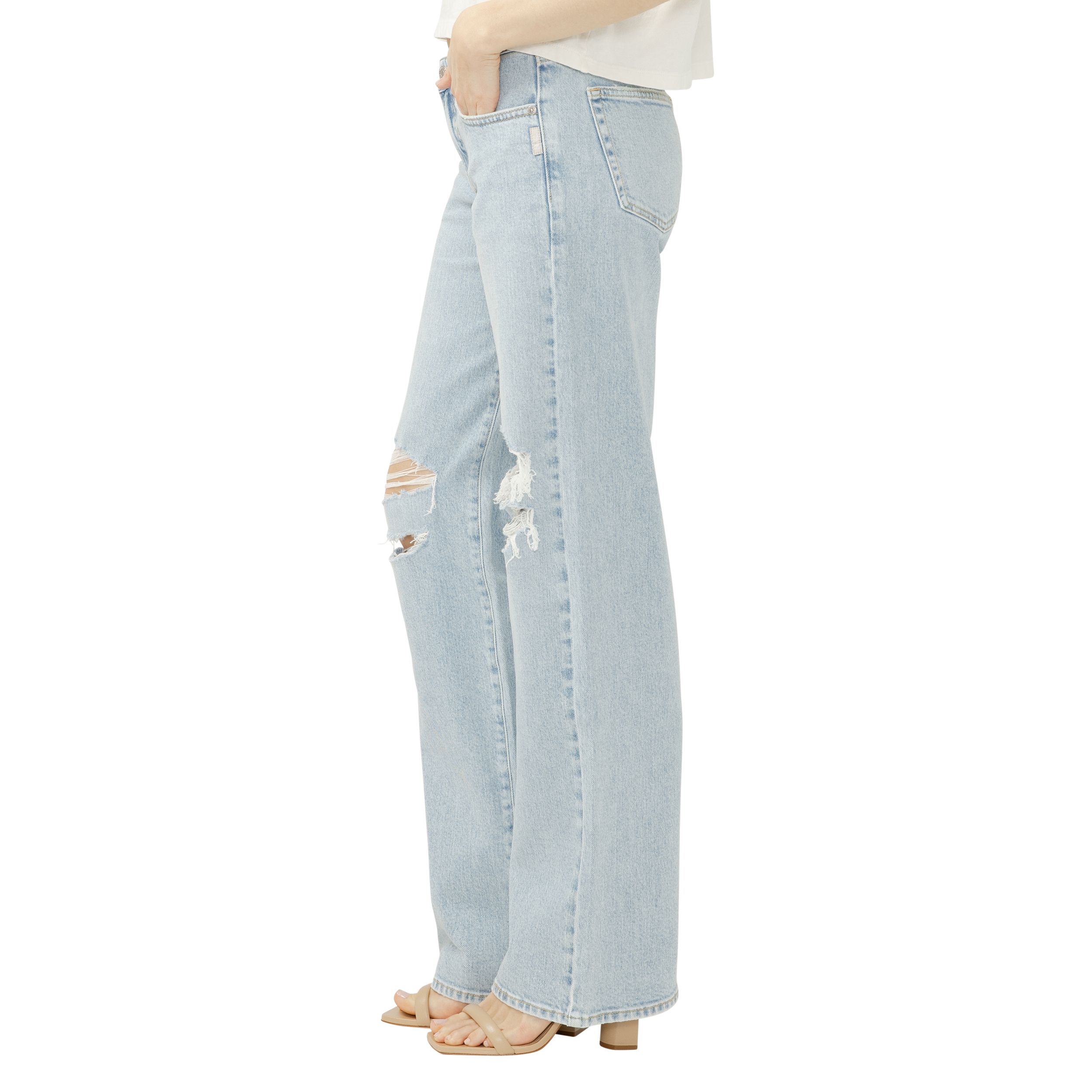 Silver Women's Loose Low Straight Leg Jeans