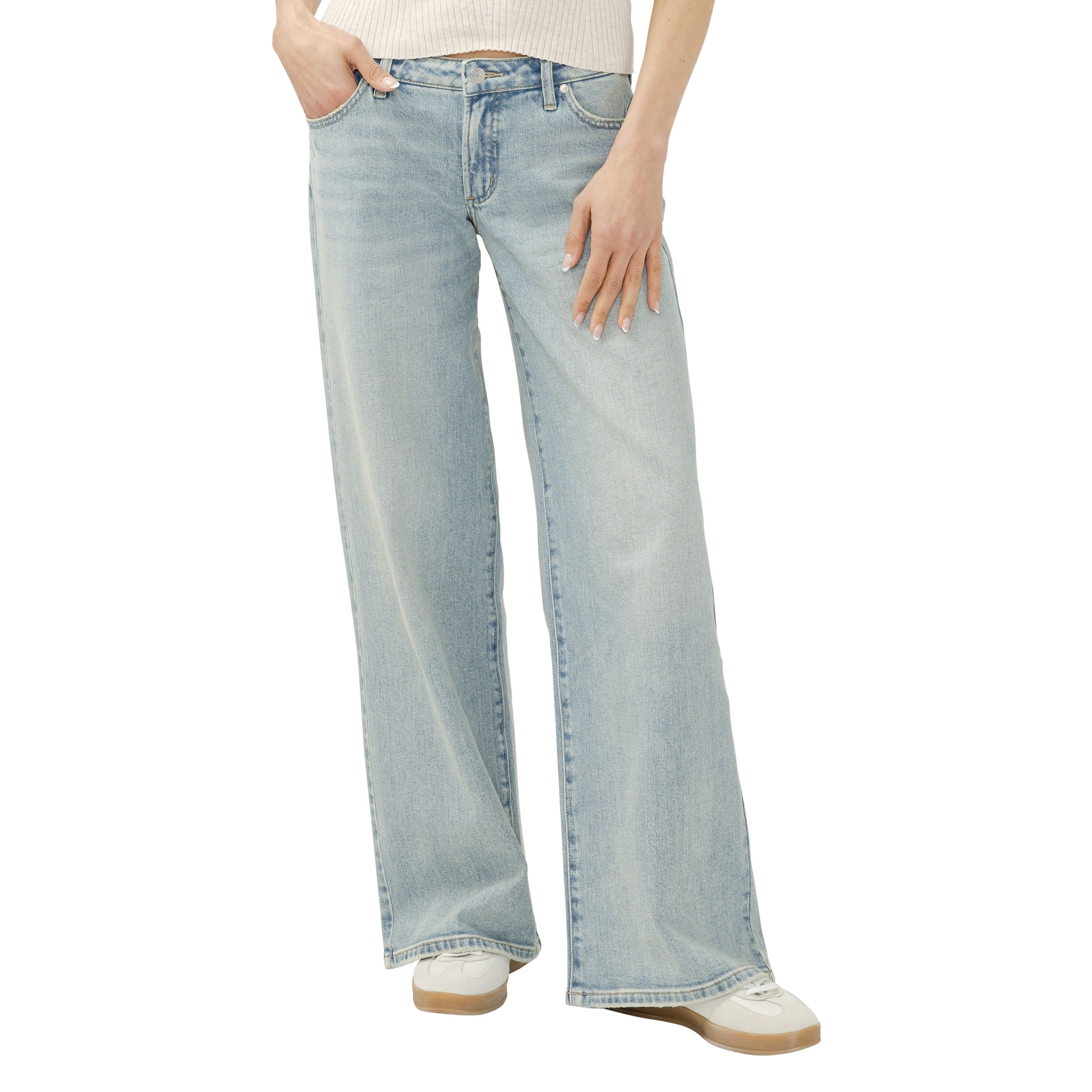 Silver Women's Low Rise Baggy Jeans