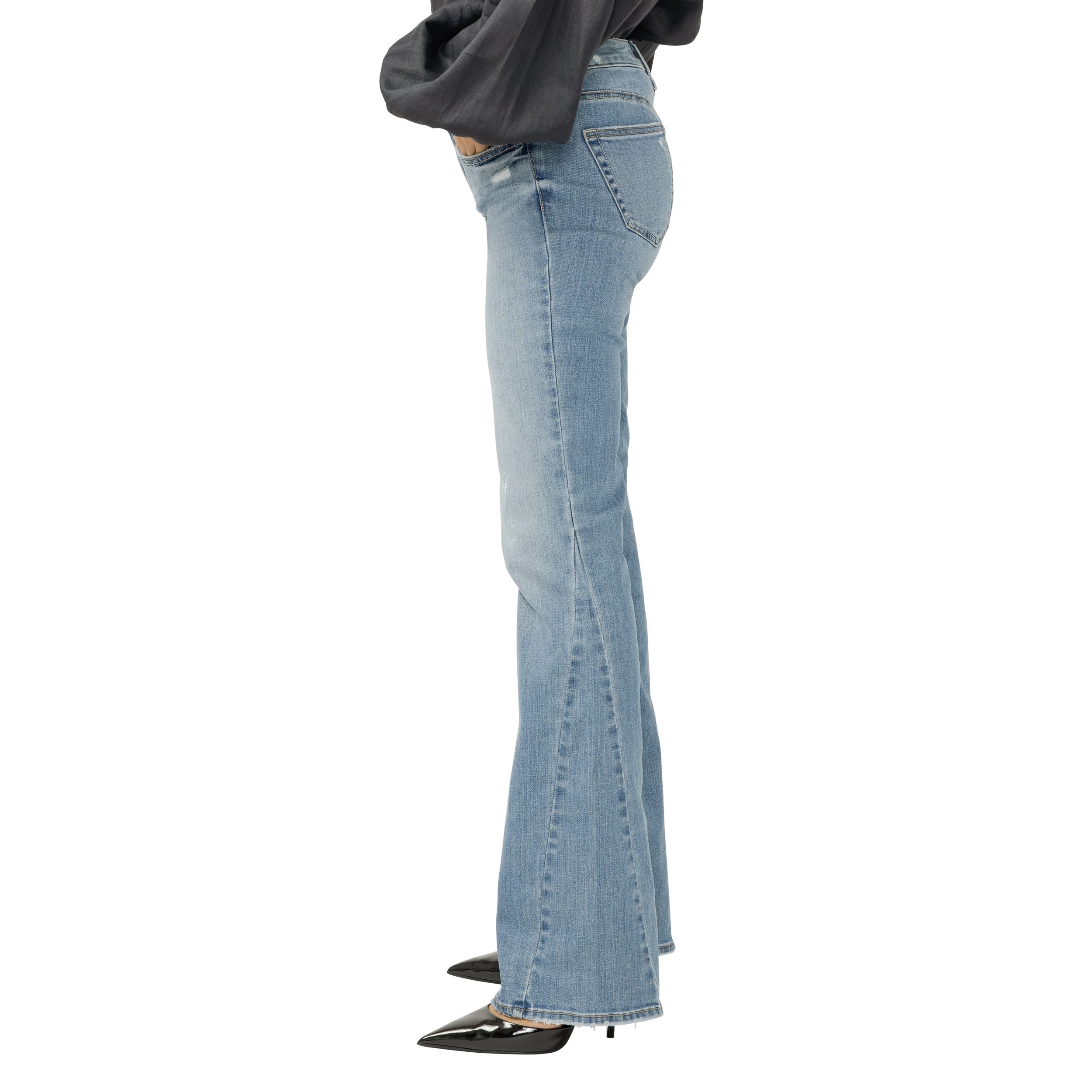 Jean semi-évasé pour femmes, Suki, Silver