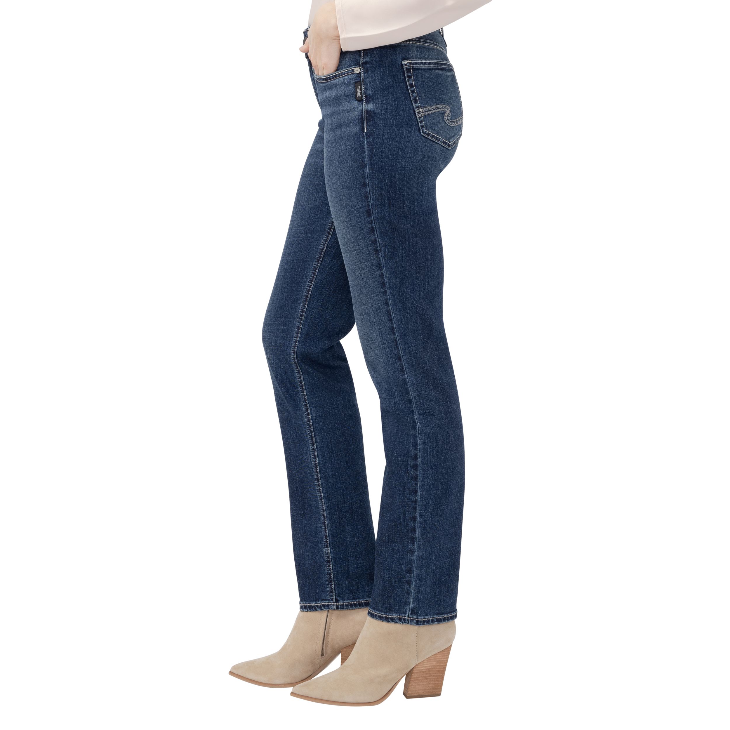 Jean à jambe droite classique pour femmes, Suki, Silver