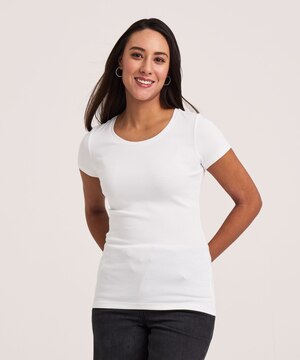 T-shirt ajusté à col ras du cou pour femmes, Denver Hayes