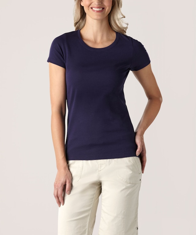 Denver Hayes Women's Fitted Crewneck T Shirt Marks